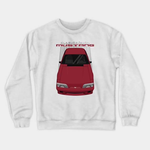 Mustang 1987 to 1993 Fox - Electric Red Crewneck Sweatshirt by V8social